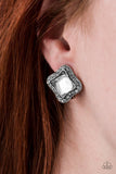 Paparazzi Royal Fandom - White Clip-On Earrings