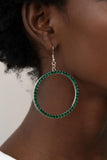 Paparazzi Head-Turning Halo - Green Earrings