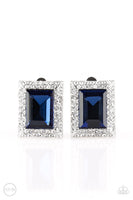 Paparazzi Crowned Couture - Blue Clip-On Earrings