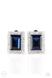 Paparazzi Crowned Couture - Blue Clip-On Earrings