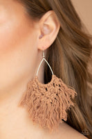 Paparazzi Oh MACRAME, Oh My – Brown Earrings