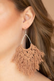 Paparazzi Oh MACRAME, Oh My – Brown Earrings