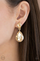 Paparazzi Aim For The MEGASTARS - Gold Clip-On Earrings