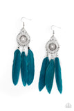 Paparazzi Pretty in PLUMES - Blue Earrings