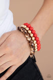 Paparazzi Courageously Couture - Red Bracelet