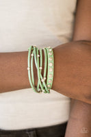 Paparazzi CATWALK It Off - Green Wrap Bracelet