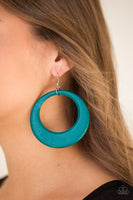 Paparazzi Modern Malibu Barbie - Blue Wood Earrings