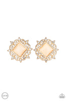 Paparazzi Get Rich Quick - Gold Clip-On Earrings