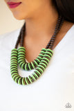 Paparazzi Dominican Disco - Green Necklace