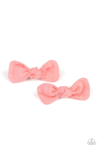 Paparazzi Little BOW Peep - Orange Hair Clips