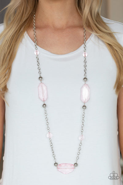 Paparazzi Crystal Charm - Pink Necklace