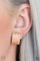 Paparazzi Hollywood Hotshot - Gold Clip-On Earrings