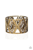 Paparazzi Textile Tango - Brass Bracelet