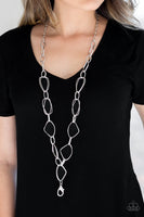 Paparazzi Attitude Adjustment - Silver Lanyard Necklace