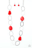 Paparazzi Modern Day Malibu - Red Necklace