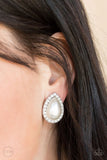 Paparazzi Old Hollywood Opulence - White Clip-On Earrings