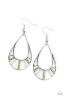 Paparazzi Line Crossing Sparkle - Green Earrings