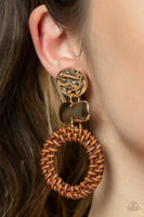 Paparazzi Woven Whimsicality - Gold Post Earrings