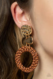 Paparazzi Woven Whimsicality - Gold Post Earrings