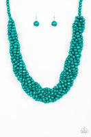 Paparazzi Tahiti Tropic - Blue Wood Necklace