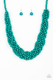 Paparazzi Tahiti Tropic - Blue Wood Necklace