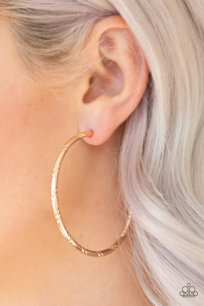 Paparazzi A Double Take - Gold Hoop Earrings