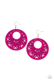 Paparazzi Tropical Reef - Pink Wood Earrings