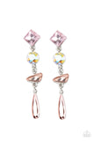 Paparazzi Rock Candy Elegance - Pink Post Earrings