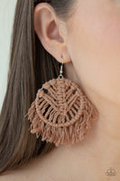 Paparazzi All About MACRAME - Brown Earrings