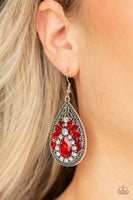 Paparazzi Candlelight Sparkle - Red Earrings