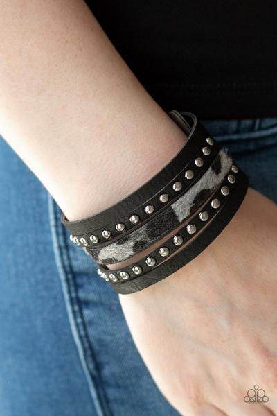 Paparazzi Born To Be WILDCAT - Silver Wrap Bracelet