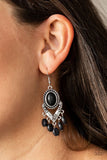 Paparazzi Southern Sandstone - Black Earrings