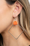 Paparazzi Friends of a LEATHER - Orange Earrings