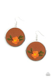 Paparazzi Prairie Patchwork - Orange Earrings