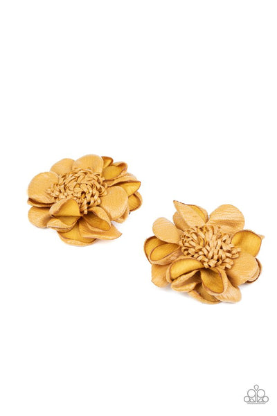 Paparazzi Full On Floral - Yellow Hair Clips