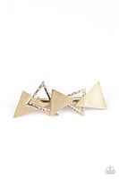 Paparazzi Know All The TRIANGLES - Gold Hair Clip