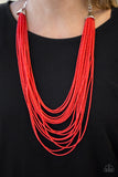 Paparazzi Peacefully Pacific - Red Necklace