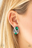 Paparazzi Wheres The FIREWORK? - Green Clip-On Earrings