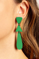 Paparazzi Retro Redux - Green Post Earrings