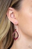 Paparazzi Finest First Lady - Red Earrings