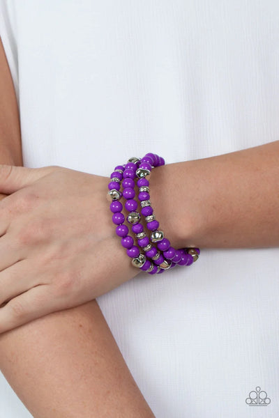 Paparazzi Vibrant Verve - Purple Bracelet