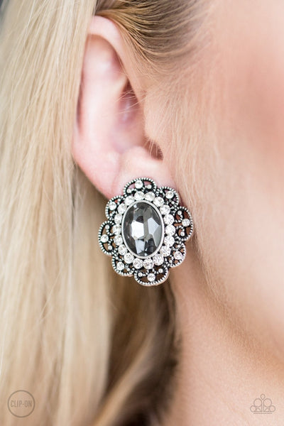 Paparazzi Dine and Dapper - Silver Clip-On Earrings