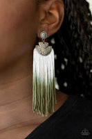 Paparazzi DIP It Up - Green Earrings