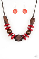 Paparazzi Pacific Paradise - Red Wood Necklace