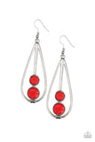 Paparazzi Natural Nova - Red Earrings