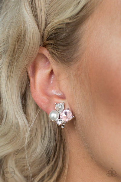 Paparazzi Highly High-Class - Pink Clip-On Earrings