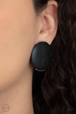 Paparazzi WOODWORK It - Black Wood Clip-On Earrings