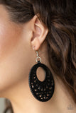 Paparazzi Coachella Cabana - Black Wood Earrings