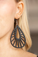 Paparazzi Coachella Chill - Black Wood Earrings