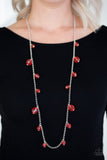 Paparazzi GLOW-Rider - Red Necklace